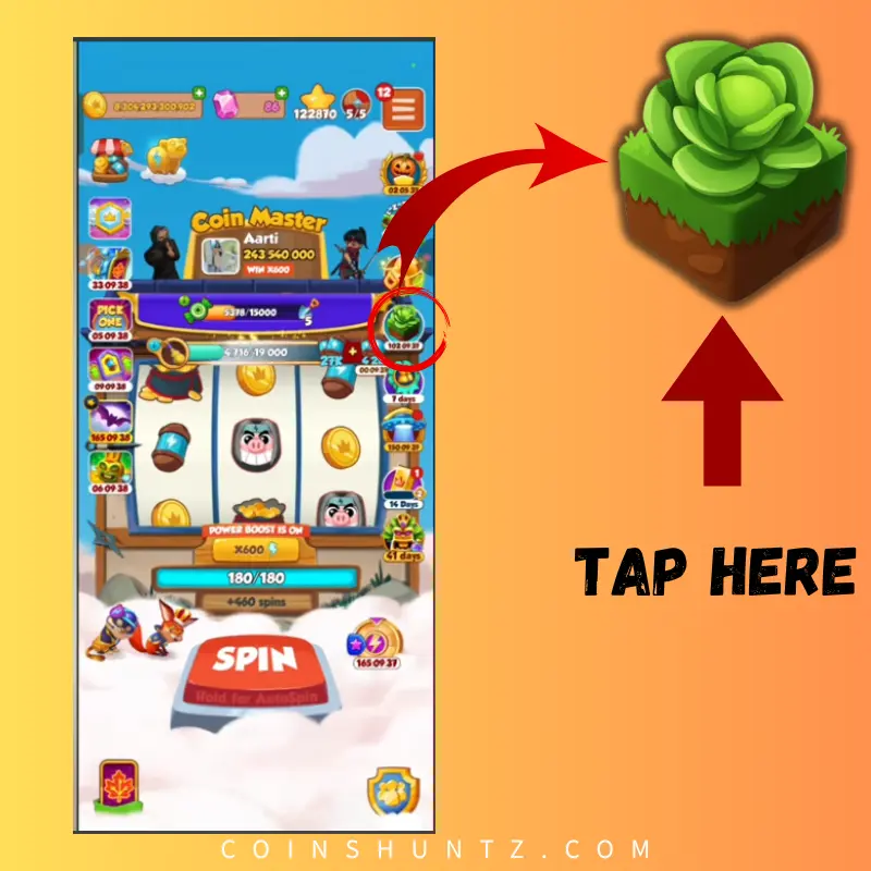 Hidden Garden Event in Coin Master