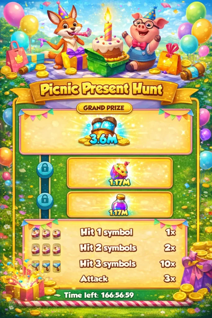 Coin Master New Event Picnic Present Hunt rewards